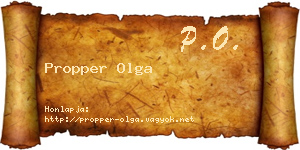 Propper Olga névjegykártya