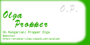olga propper business card